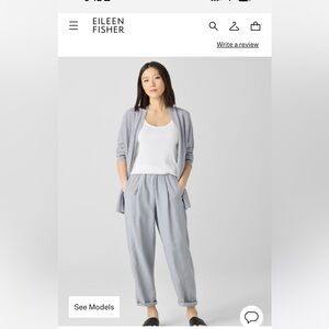 Eileen Fisher organic linen lantern pants
